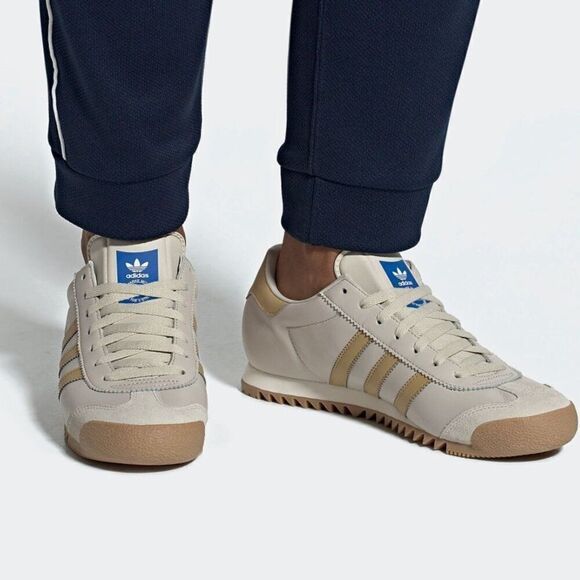 Vintage 1970s Adidas Rom in the Tan Leather Light Brown stripes 7 mens 8 wmns - Picture 5 of 10
